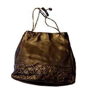CHANEL vintage lambskin grand shopping tote
